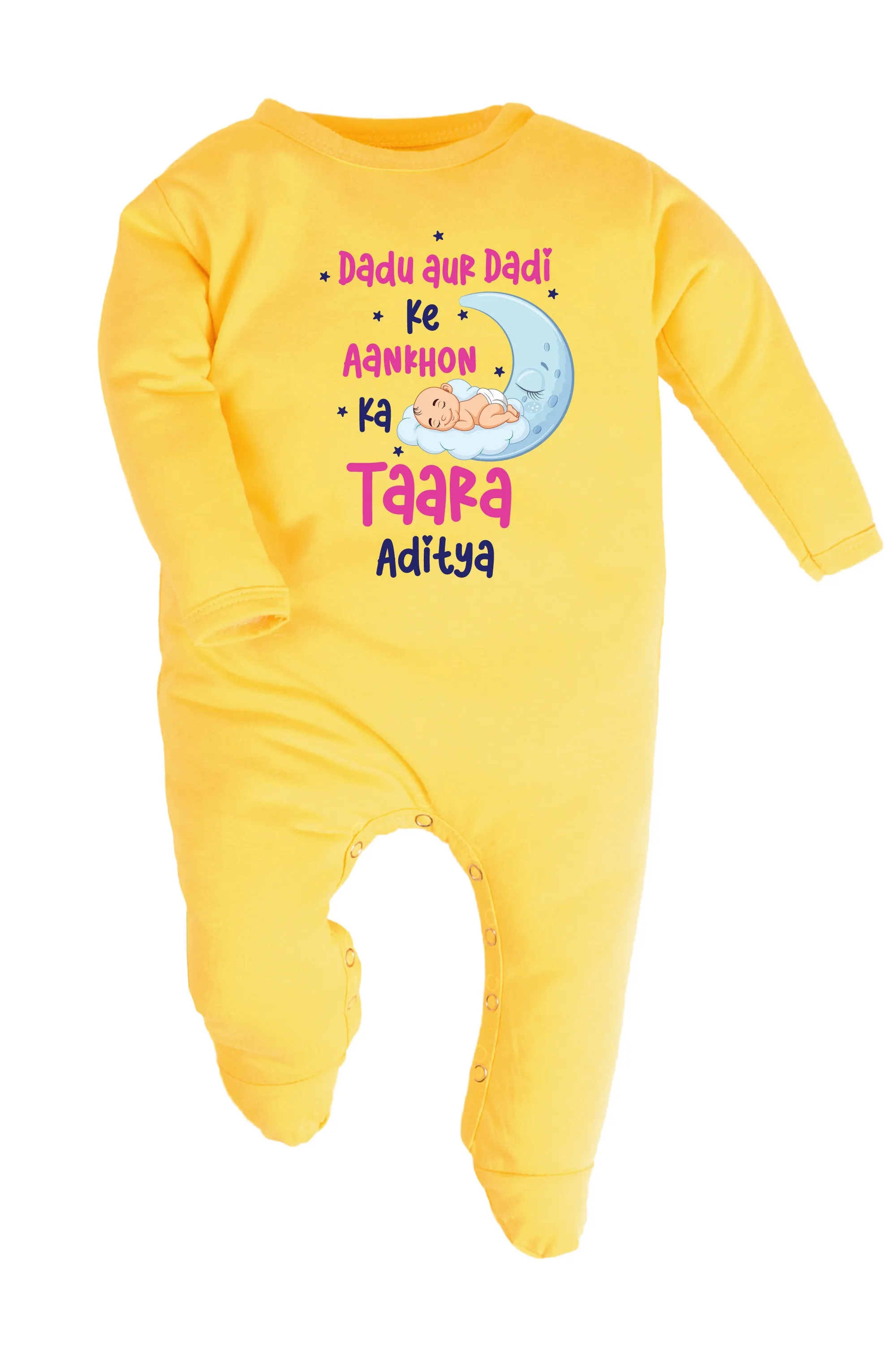 Dadu Aur Dadi Ki Aankhon Ka Taara Baby Romper | Onesies w/ Custom Name