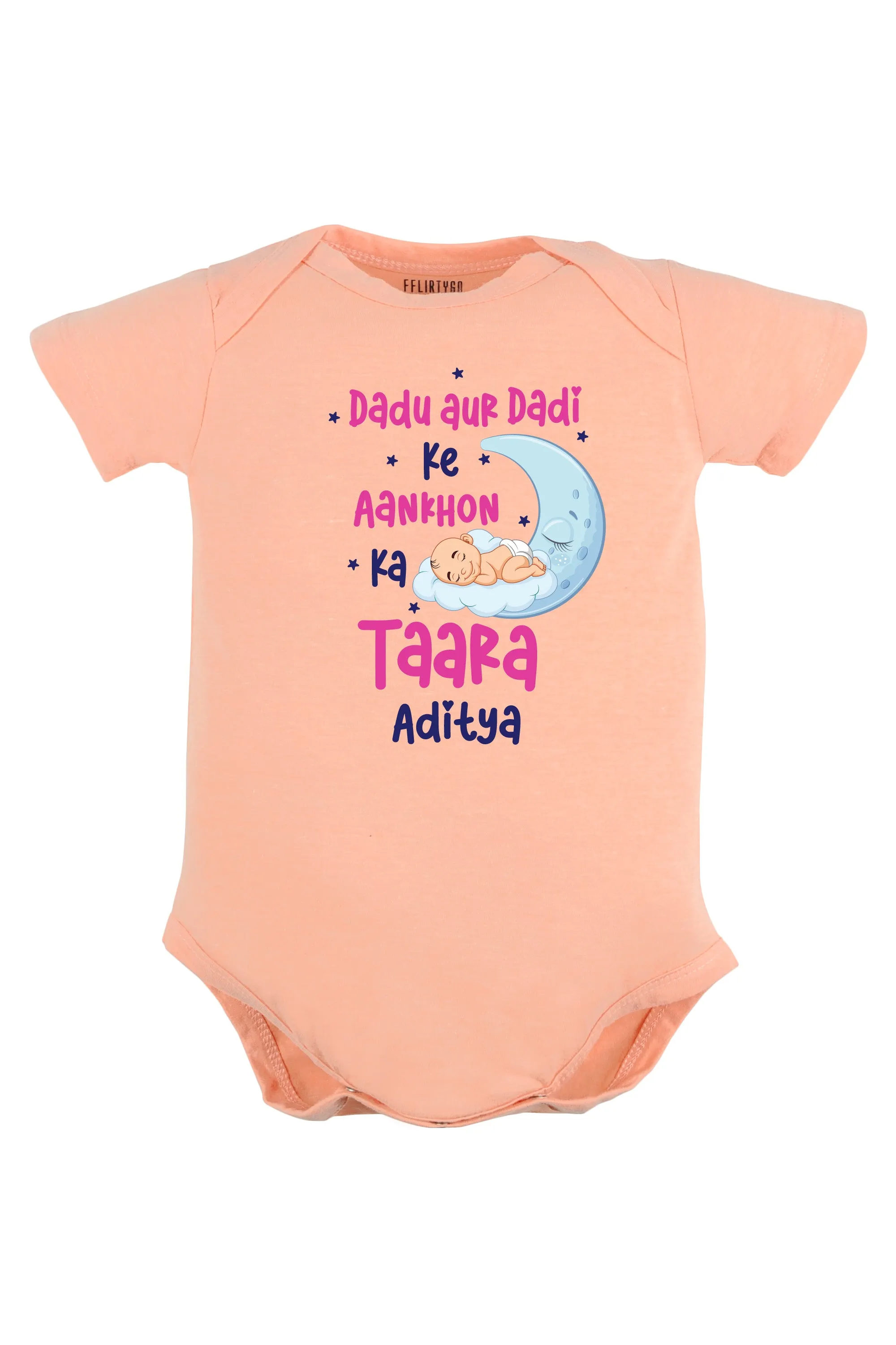 Dadu Aur Dadi Ki Aankhon Ka Taara Baby Romper | Onesies w/ Custom Name