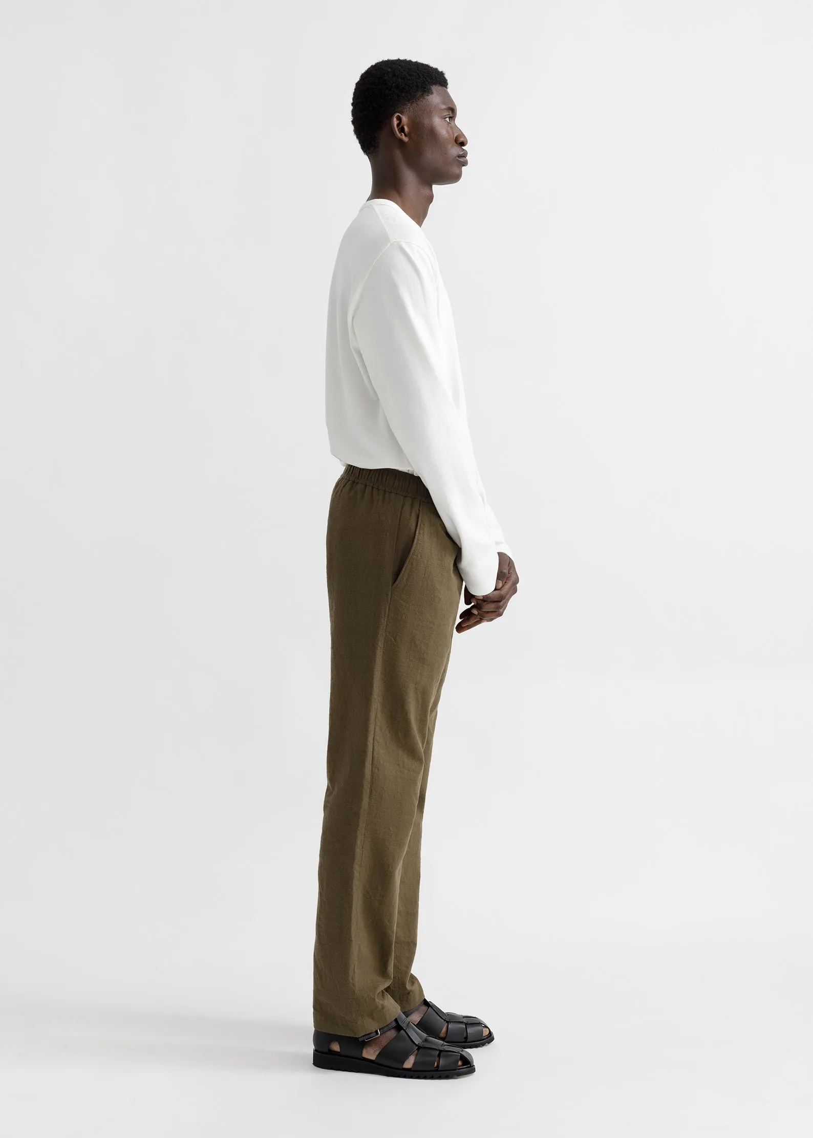 Drawstring Trousers - Olive Green