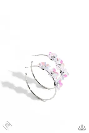 Ethereal Embellishment Multi Floral Hoop Earrings - Paparazzi Accessories