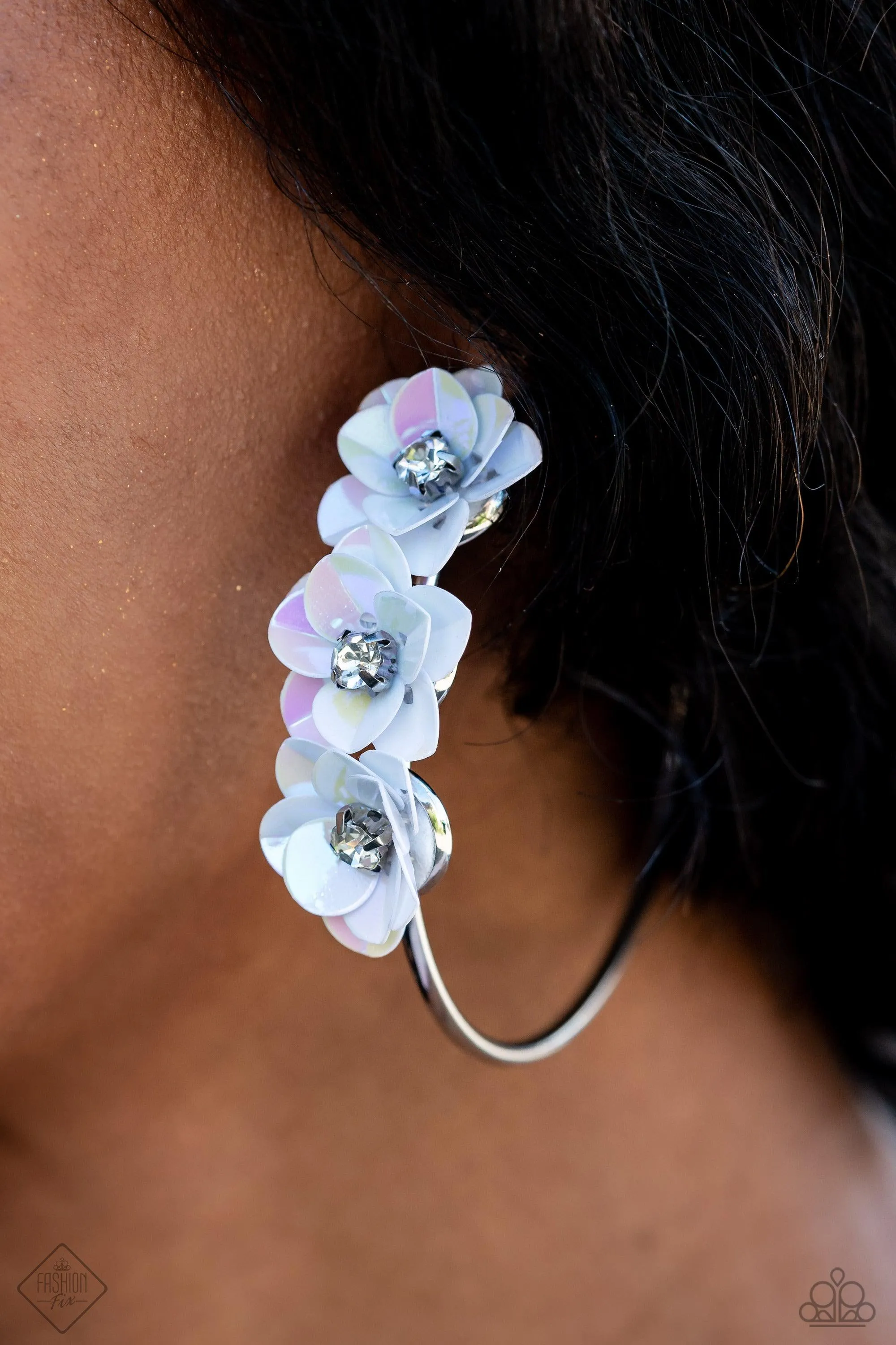 Ethereal Embellishment Multi Floral Hoop Earrings - Paparazzi Accessories