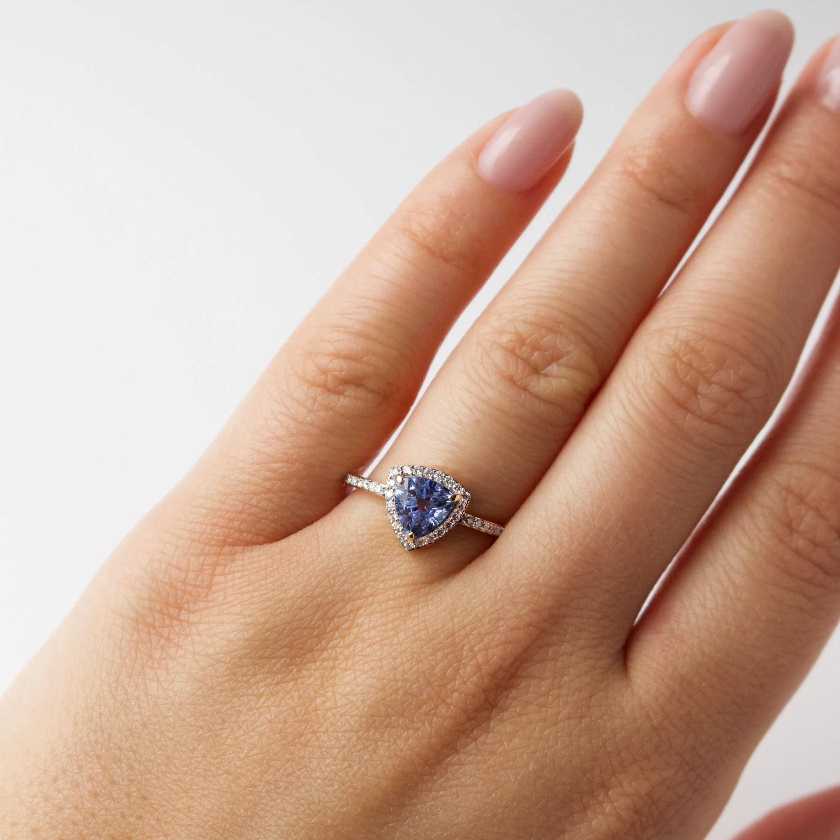 Exclusive Blue Sapphire and Diamond Ring - Size Small