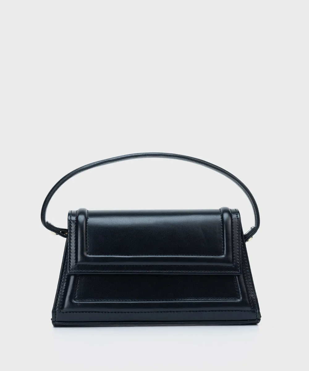 Faux Leather Top Handle Bag