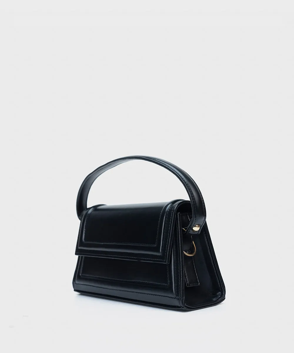 Faux Leather Top Handle Bag