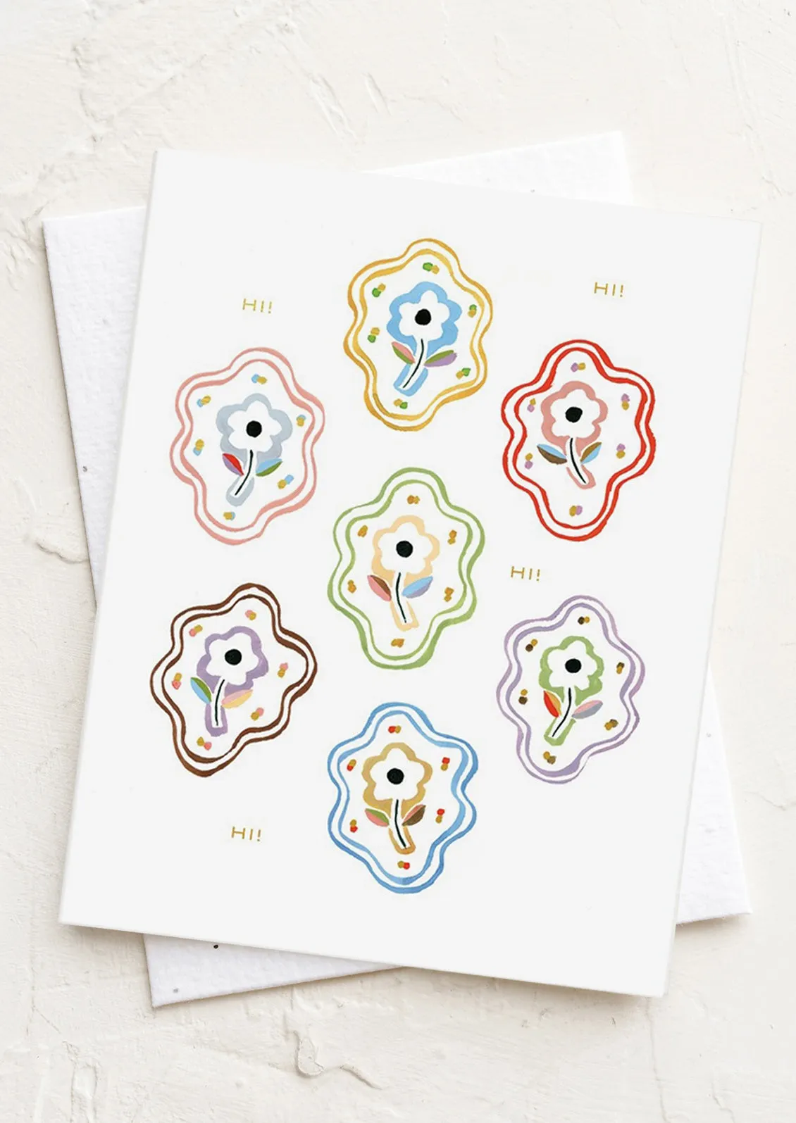 Flower Squiggles Hello Card