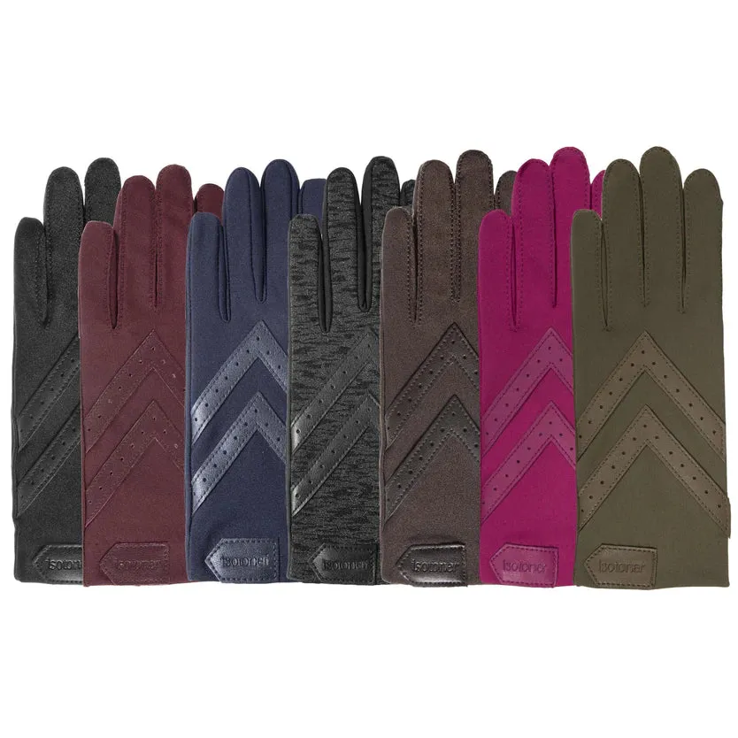 Gants Femme tissu extensible recyclé Noir