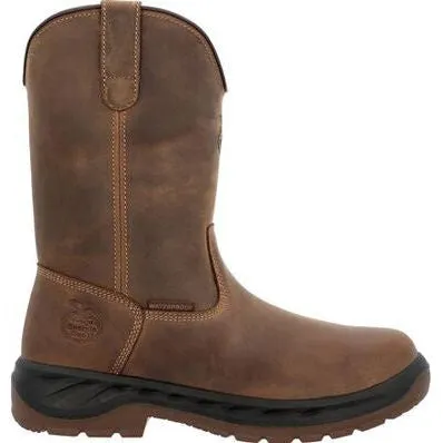 Georgia Men's Boot Ot 10" Waterproof Pull On Work Boot -Brown- GB00523