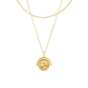 Goddess Coin Spinner 2-Row Necklace