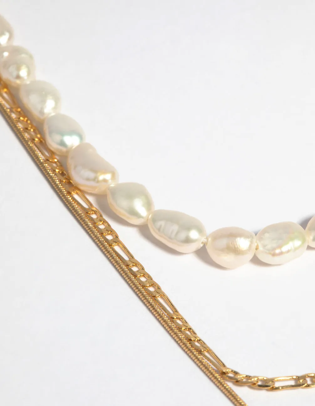 Gold Plated Freshwater Pearl Layered Necklace