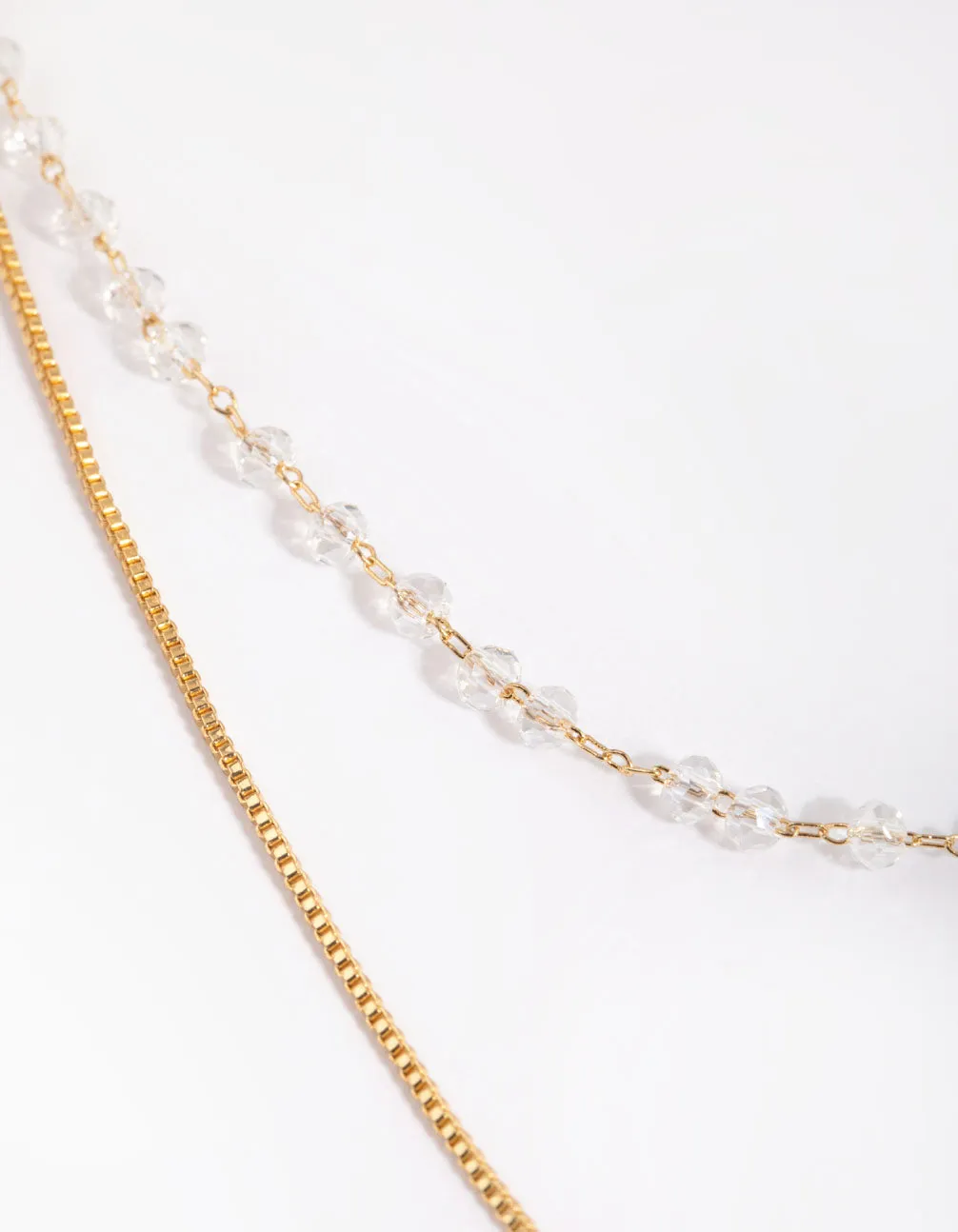 Gold Plated Necklace with Clear Stones