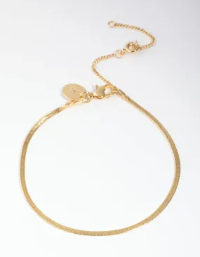 Gold Plated Thin Snake Chain Bracelet