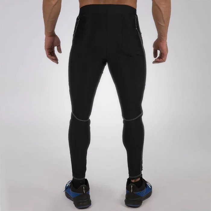 GymX Pitch Black Compression Bottom (Dry fit, Pocket Zips)- Sale