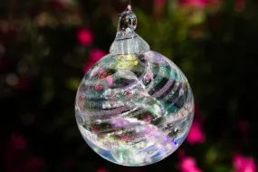 Hanging Dichroic Rainbow Orb with Cremains