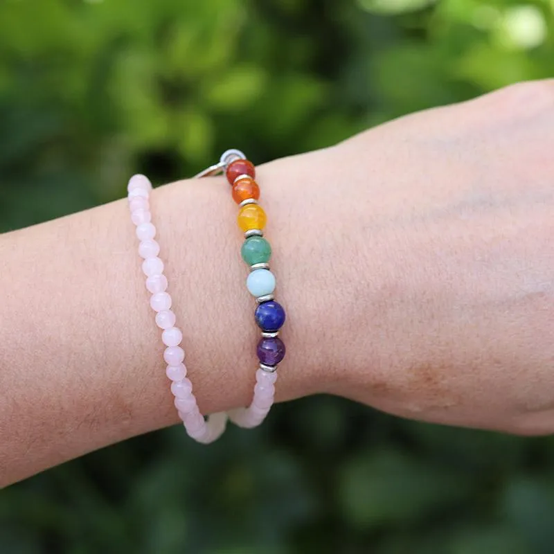 Heart Chakra Rose Quartz Wrap Bracelet