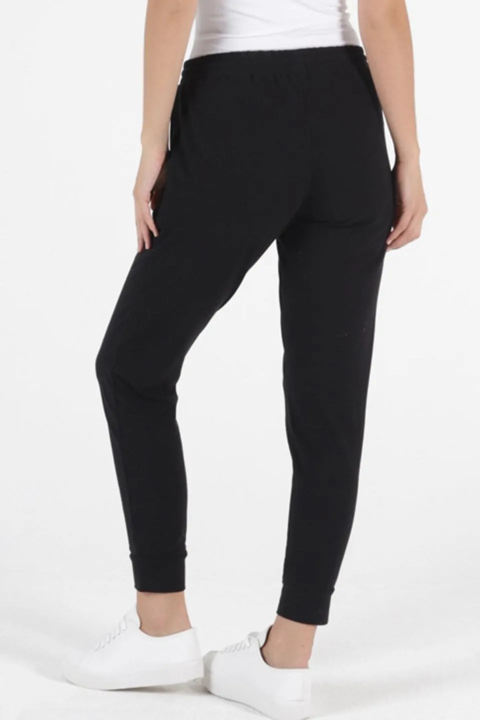 Heidi Black Cotton Track Pant