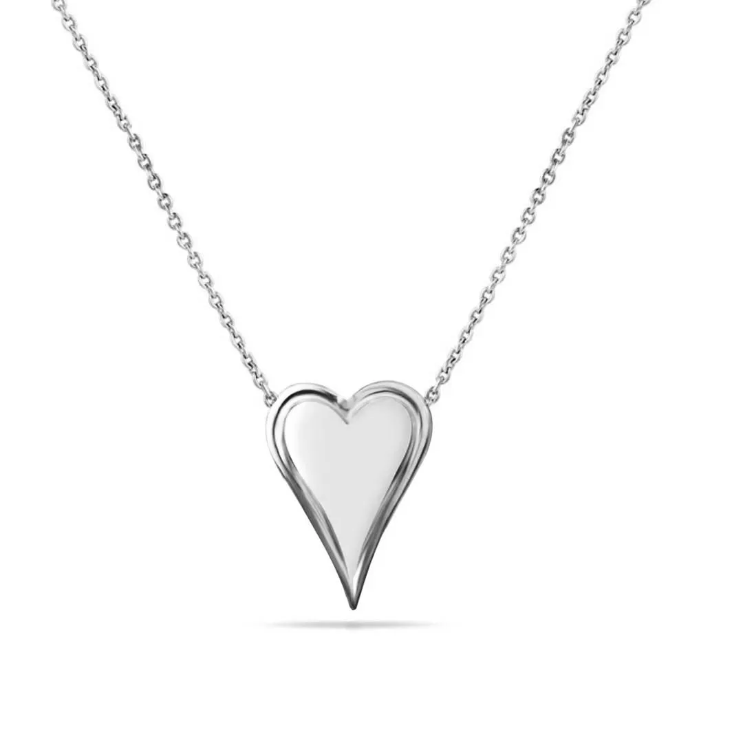 Helium Solid Outline Heart Necklace