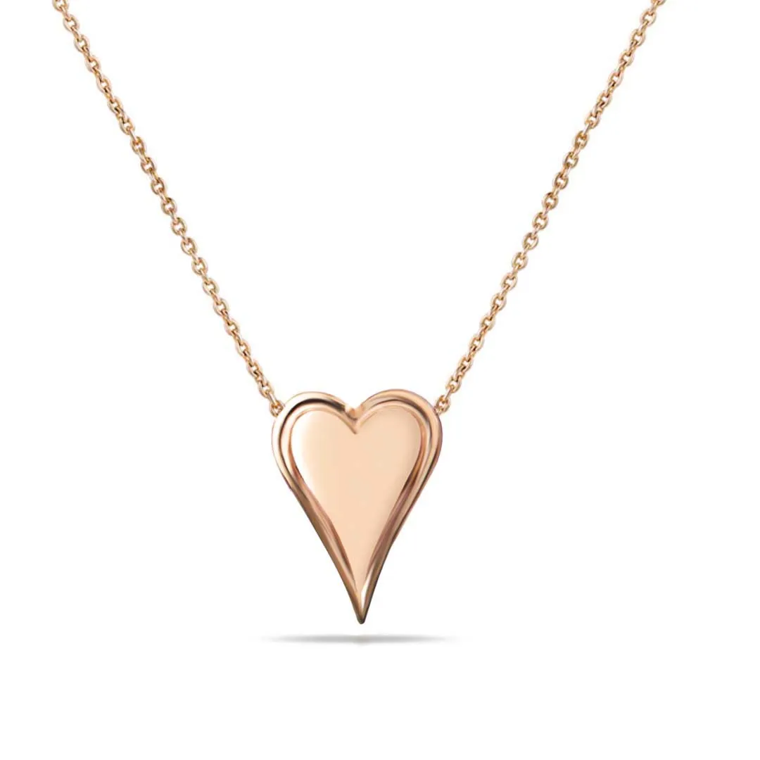 Helium Solid Outline Heart Necklace