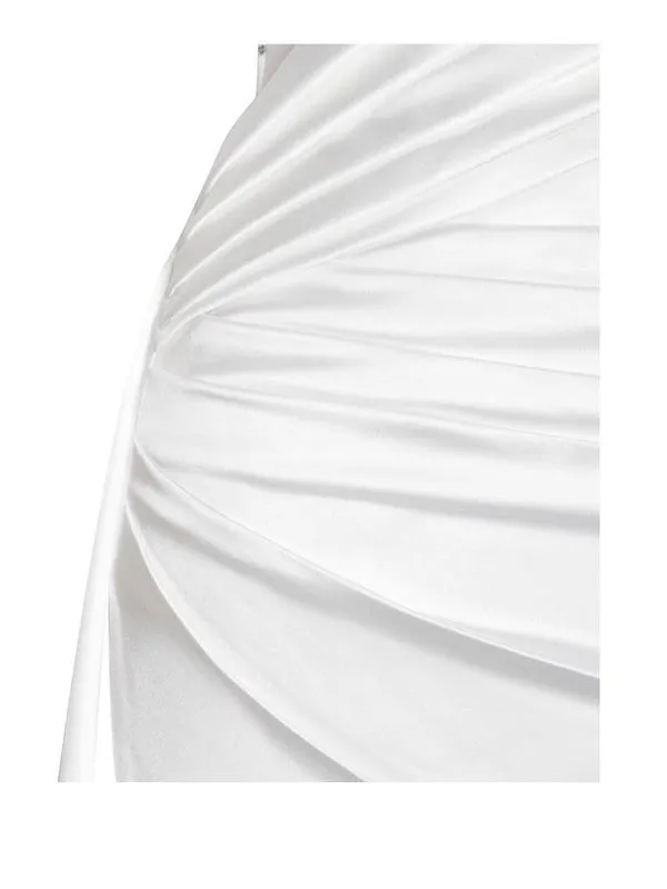 HOLLY CORSET SATIN GOWN - WHITE