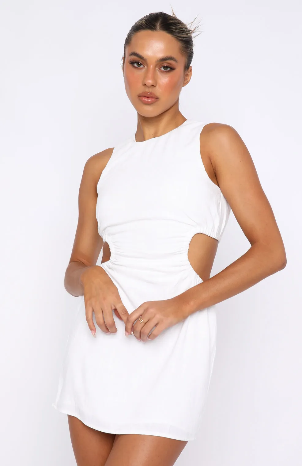 In The Bag Mini Dress White