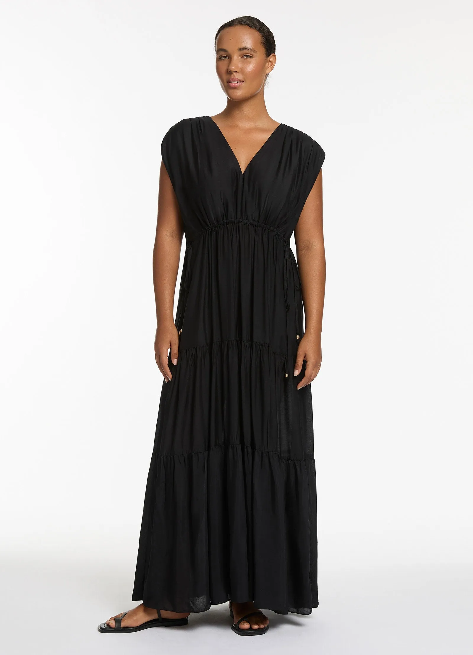 Jetset Tiered Maxi Dress - Black