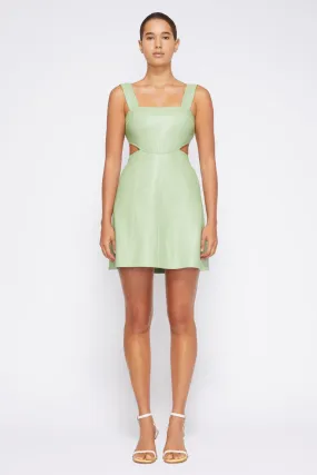 Jonathan Simkhai - Bianka Vegan Leather Cut Out Mini Dress - Spring Green