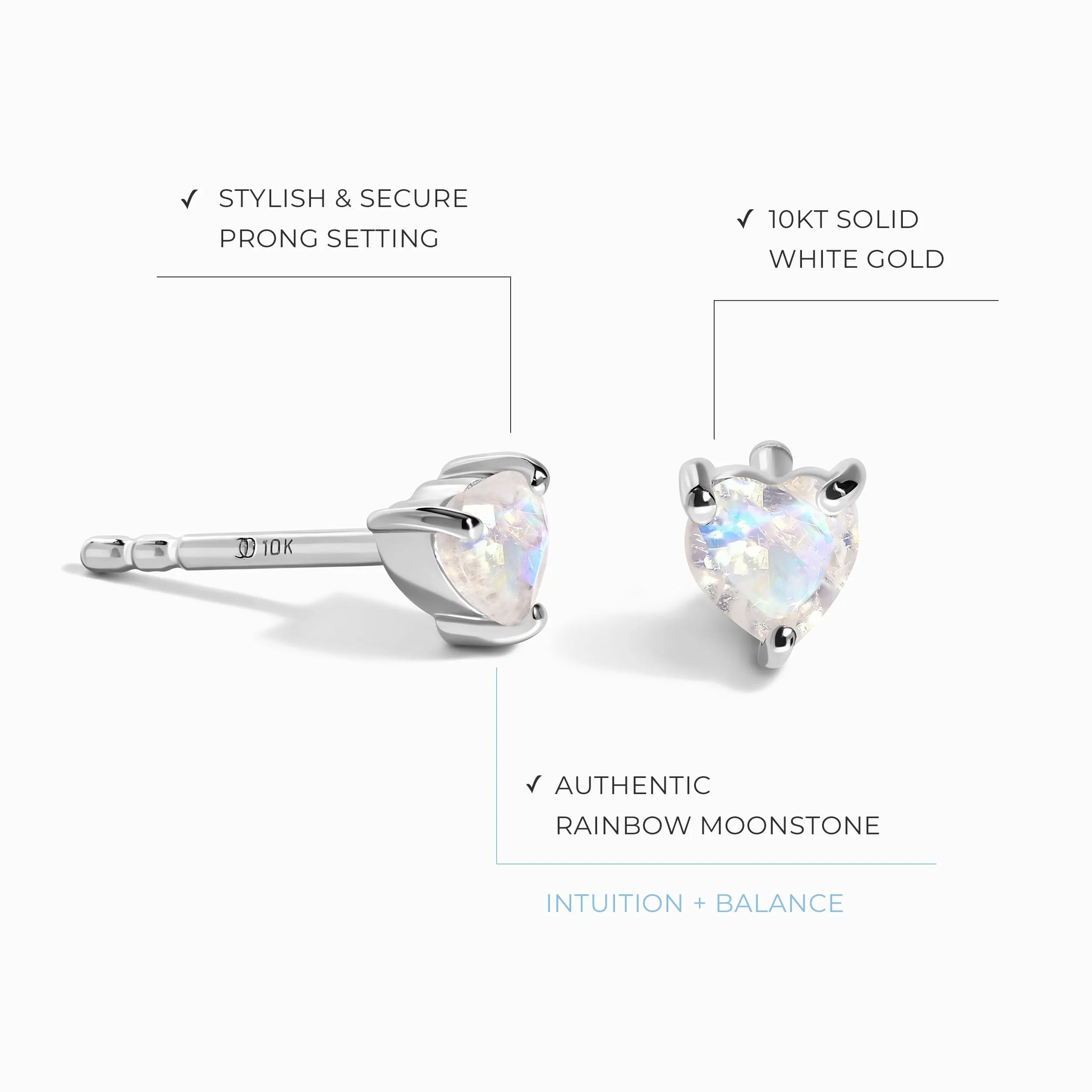 Kids Moonstone Earrings - Love