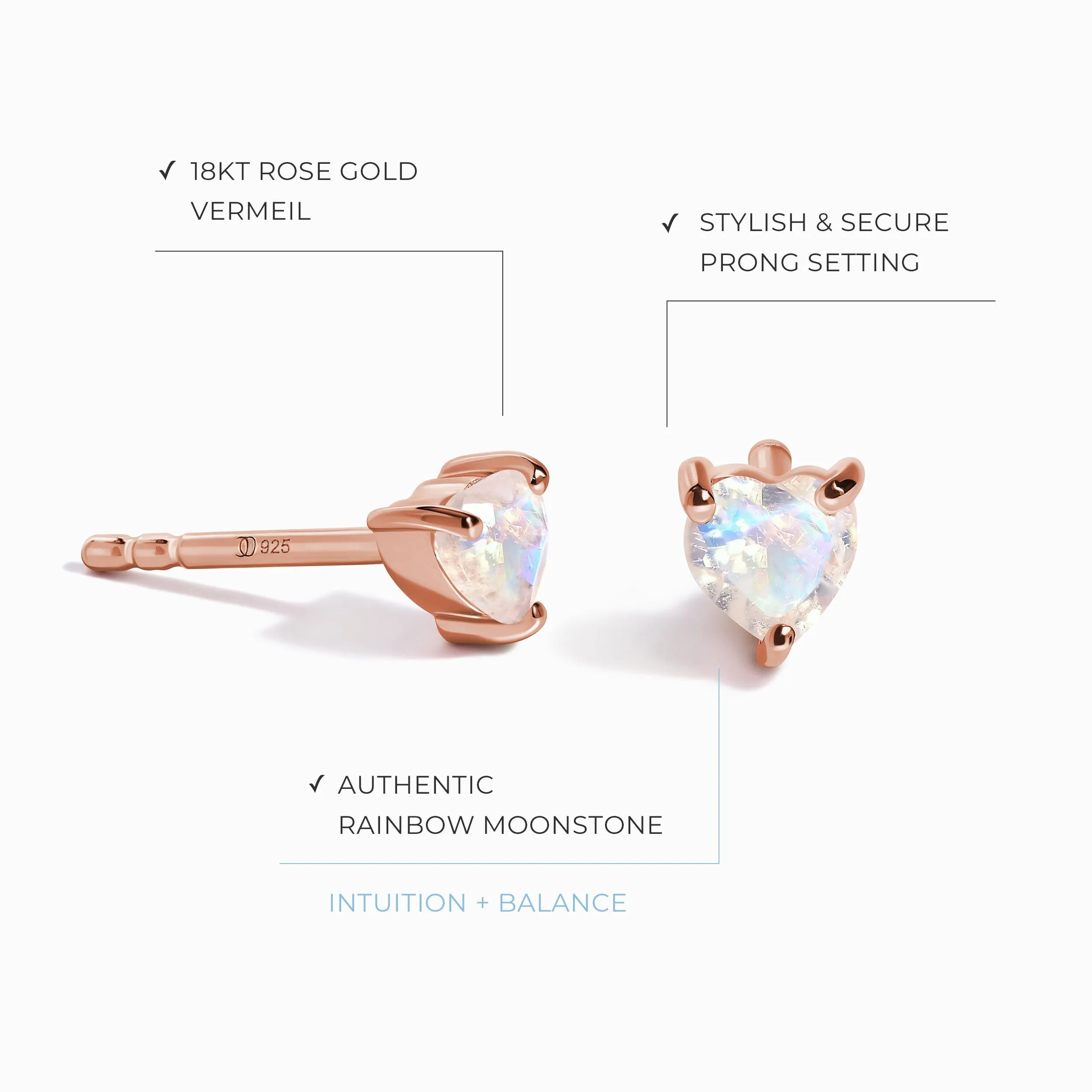 Kids Moonstone Earrings - Love