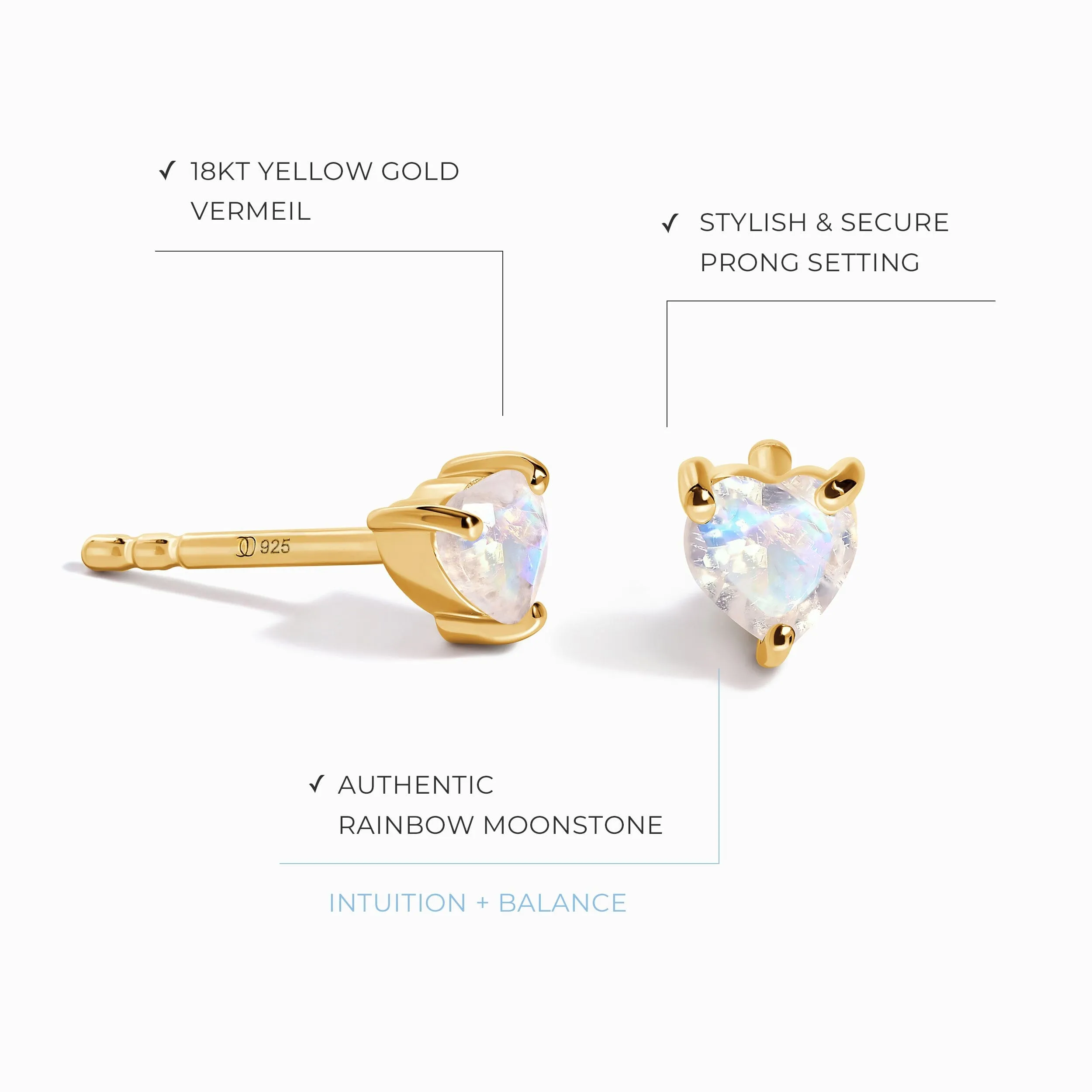 Kids Moonstone Earrings - Love