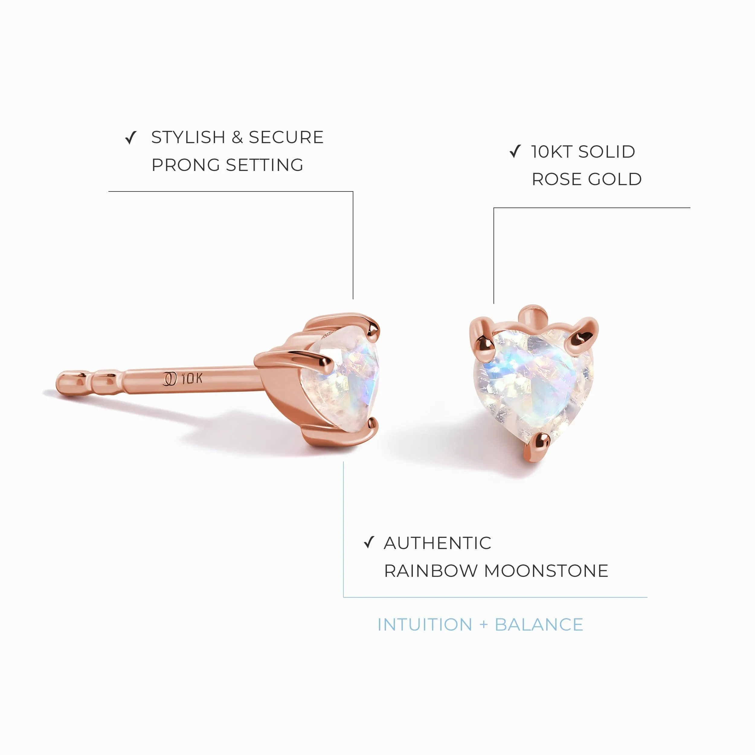 Kids Moonstone Earrings - Love