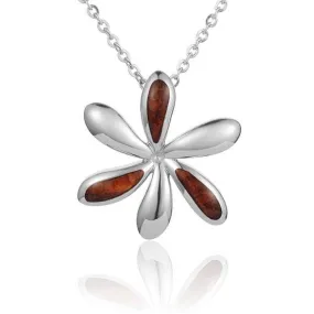 Koa Wood Tiare Flower Pendant