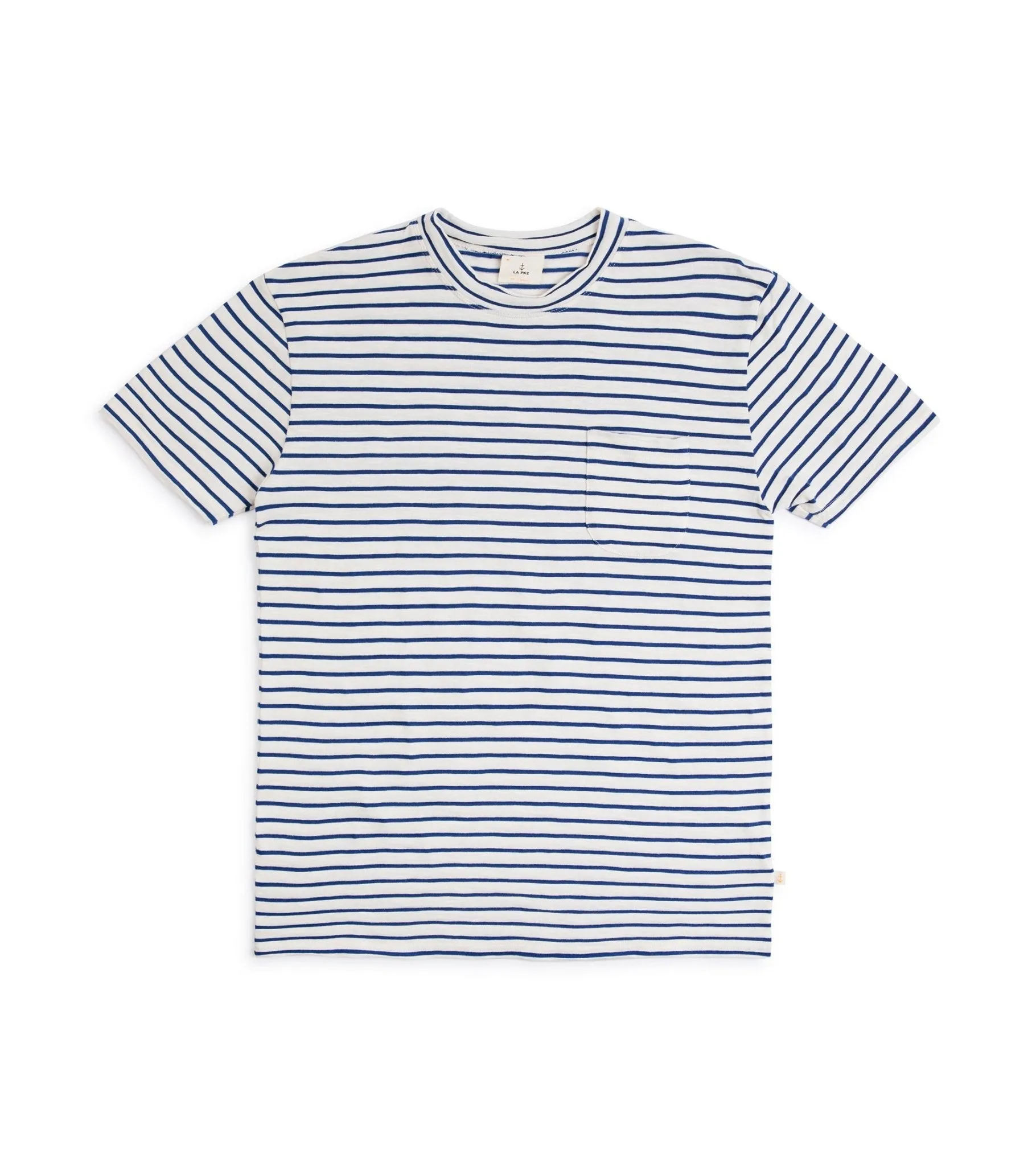 La Paz Guerreiro Cotton Mix Stripe T-Shirt: Blue