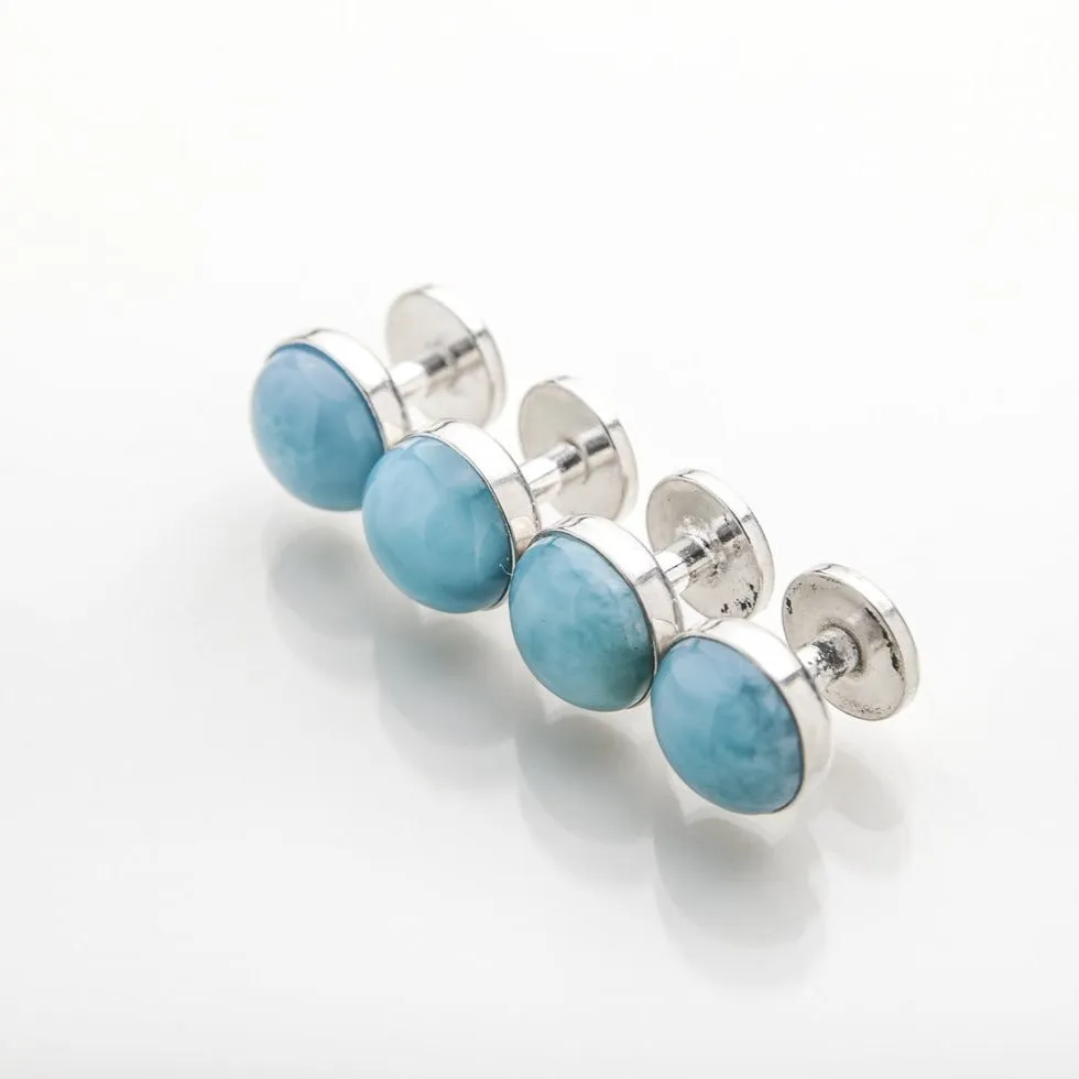 Larimar Tuxedo Studs Kirk