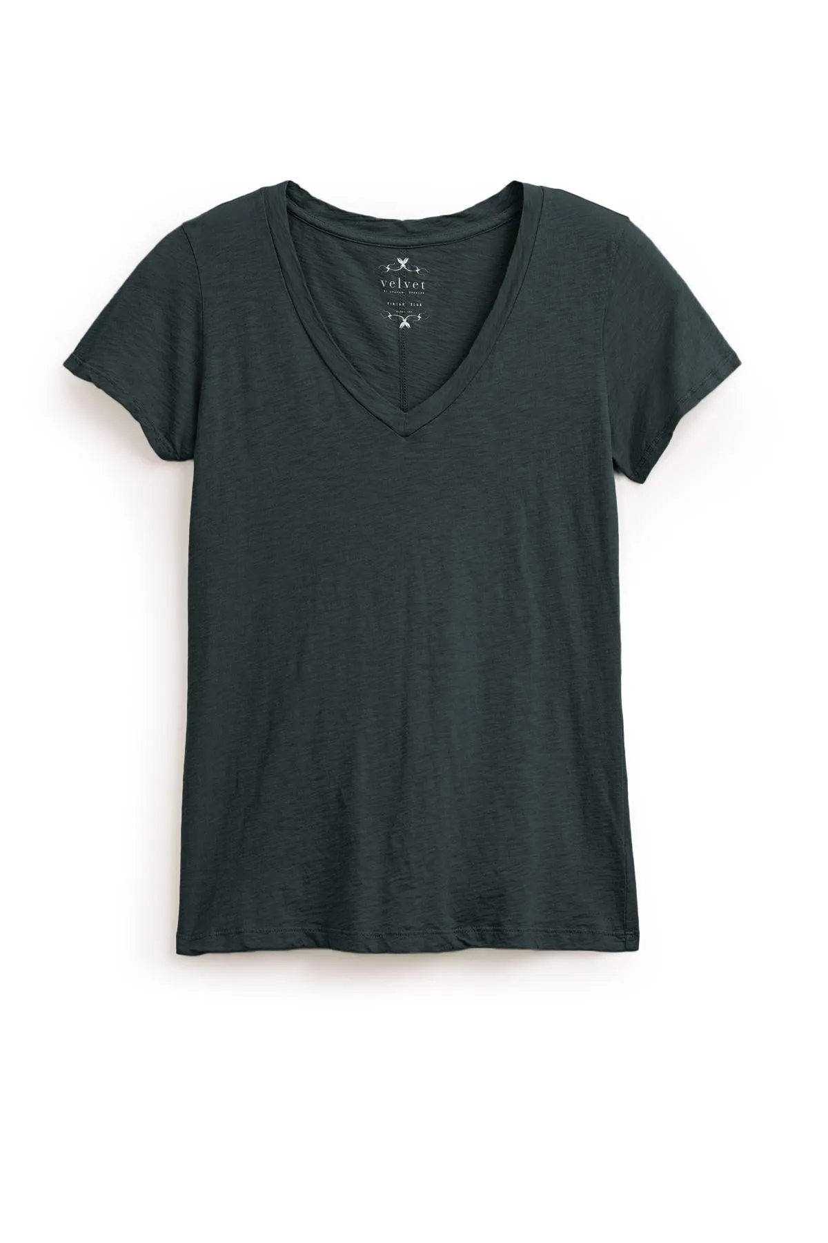 LILITH COTTON SLUB V-NECK TEE