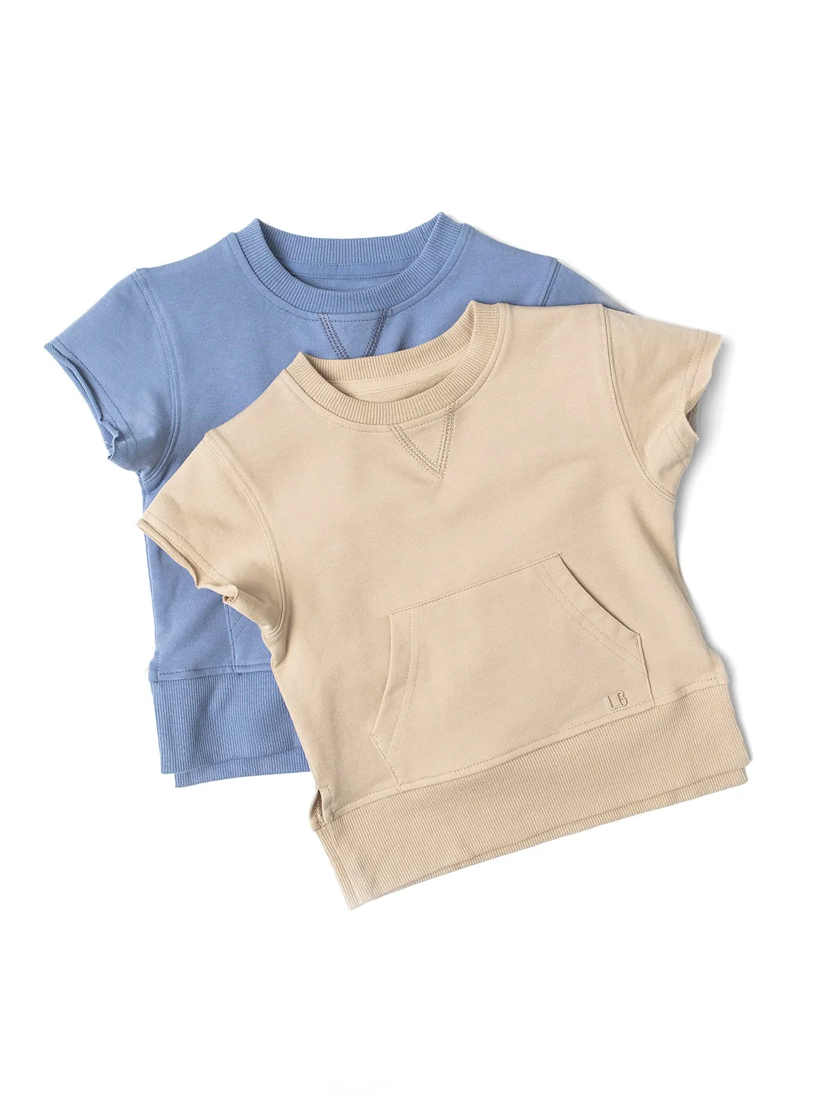 Little Bipsy Raw Edge Crewneck - Sky Blue