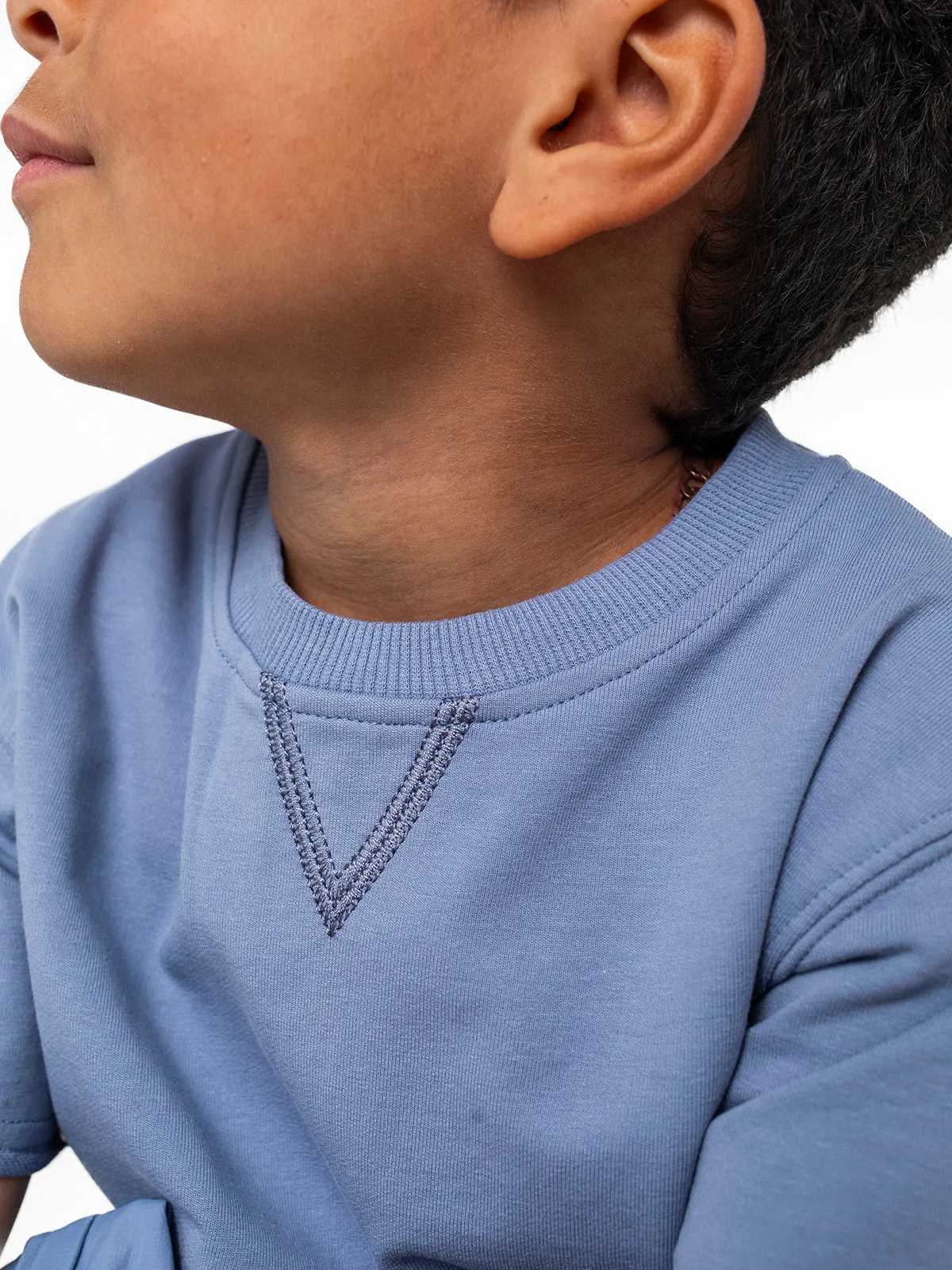 Little Bipsy Raw Edge Crewneck - Sky Blue