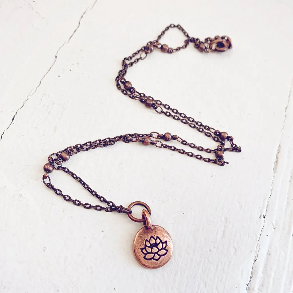 little lotus // lotus flower pendant necklace