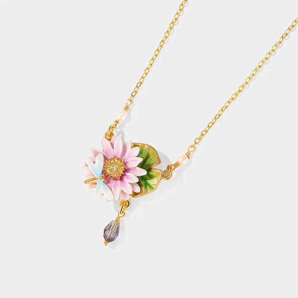 Lotus Dragonfly Necklace