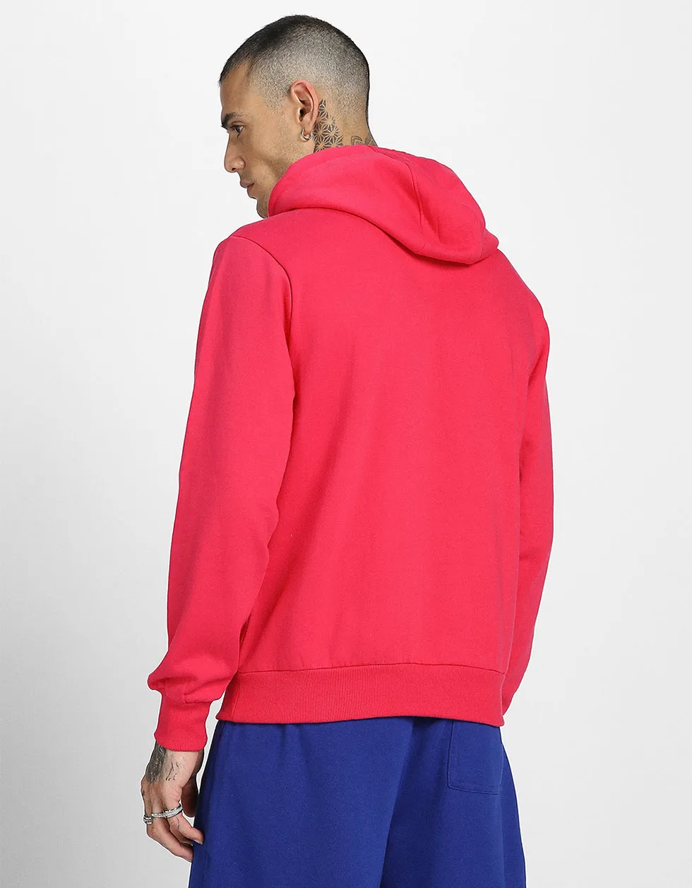 Magenta Solid Regular Hoodie