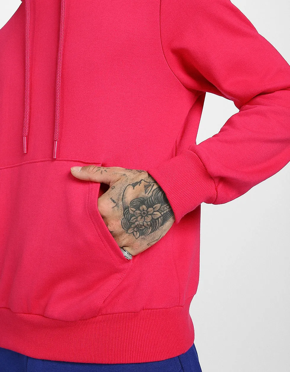 Magenta Solid Regular Hoodie