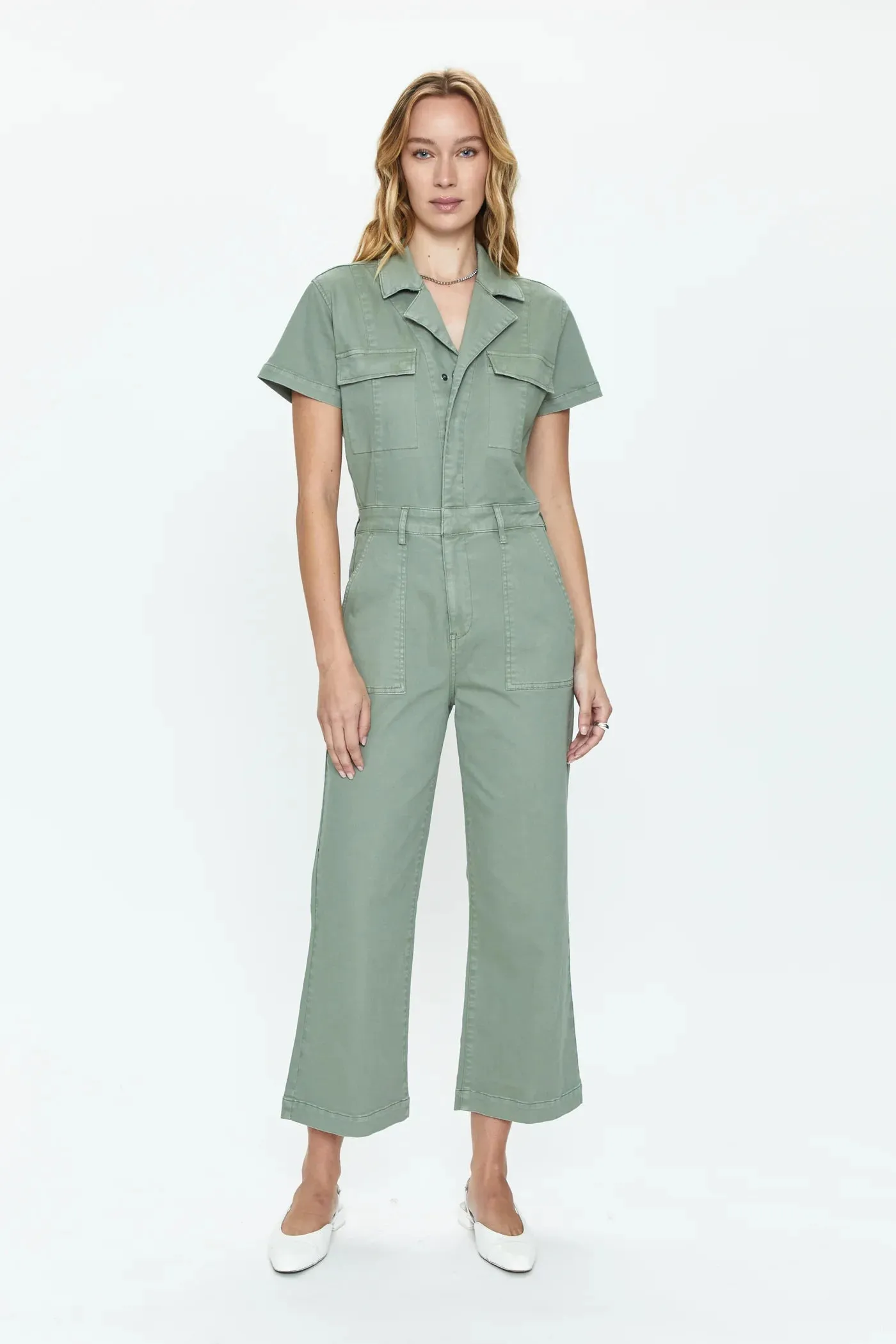 MAKENNA UTILITY WIDE LEG JUMPSUIT (CALVARY OLIVE) - PISTOLA