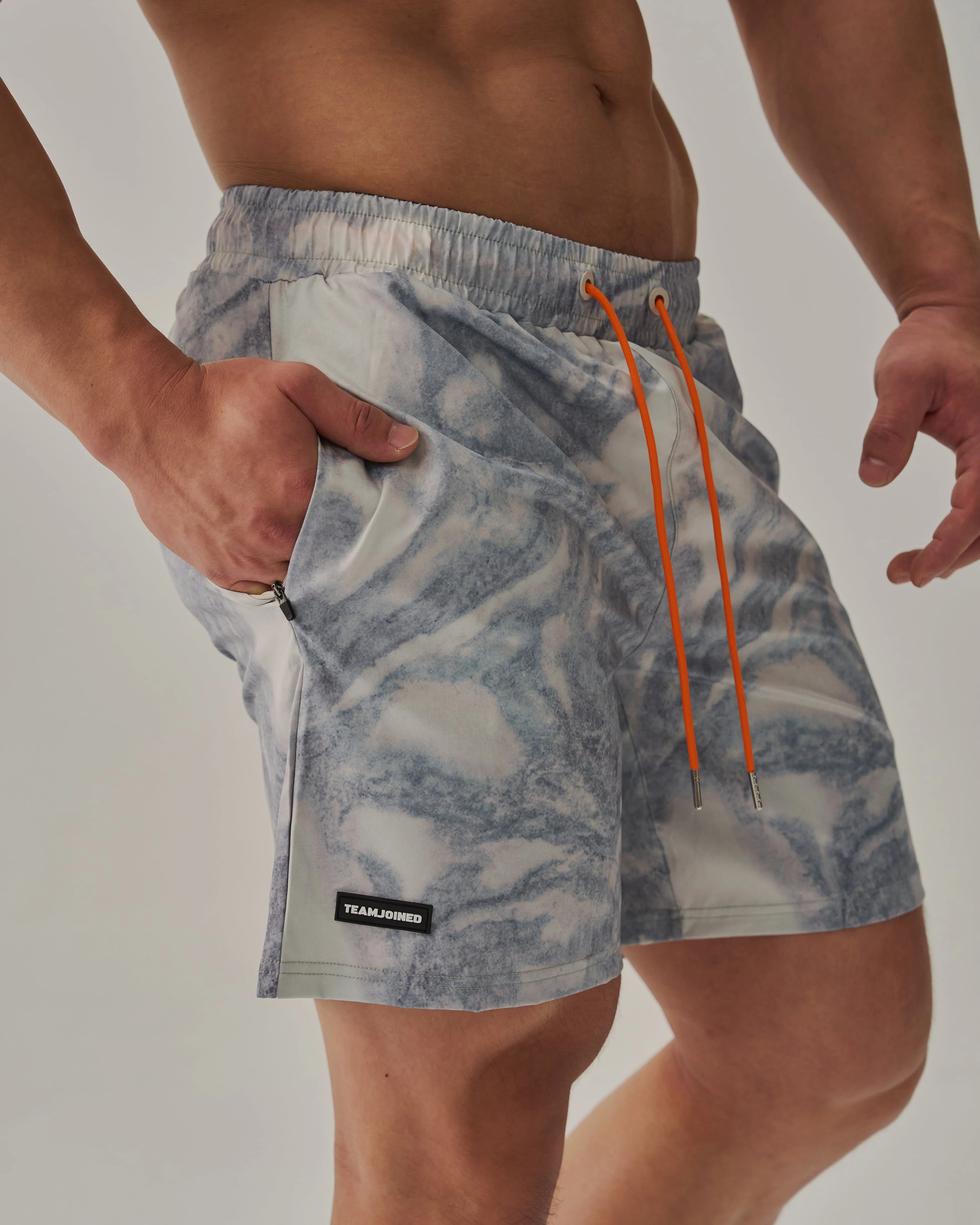 Marble Patched Gym Shorts