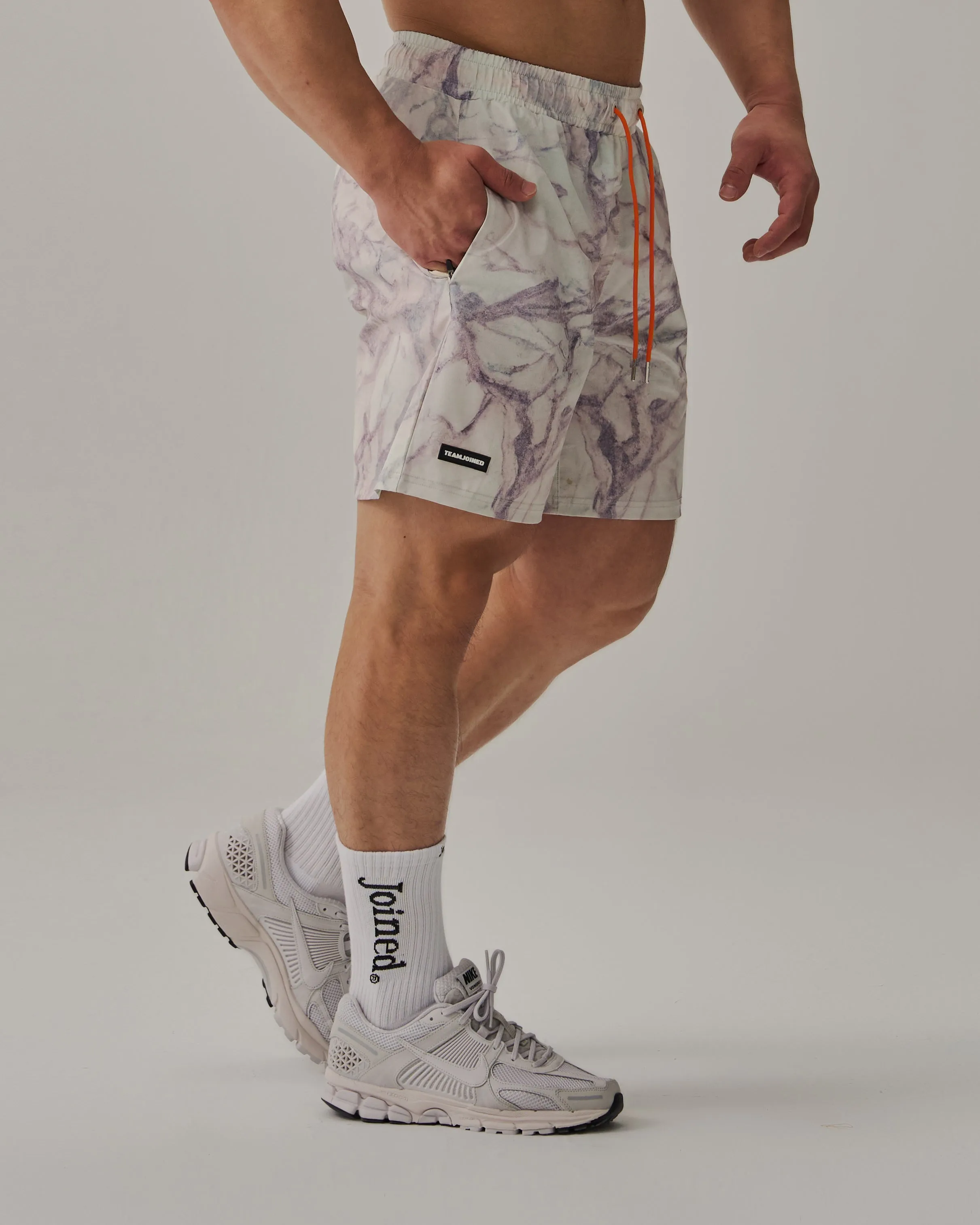 Marble Patched Gym Shorts