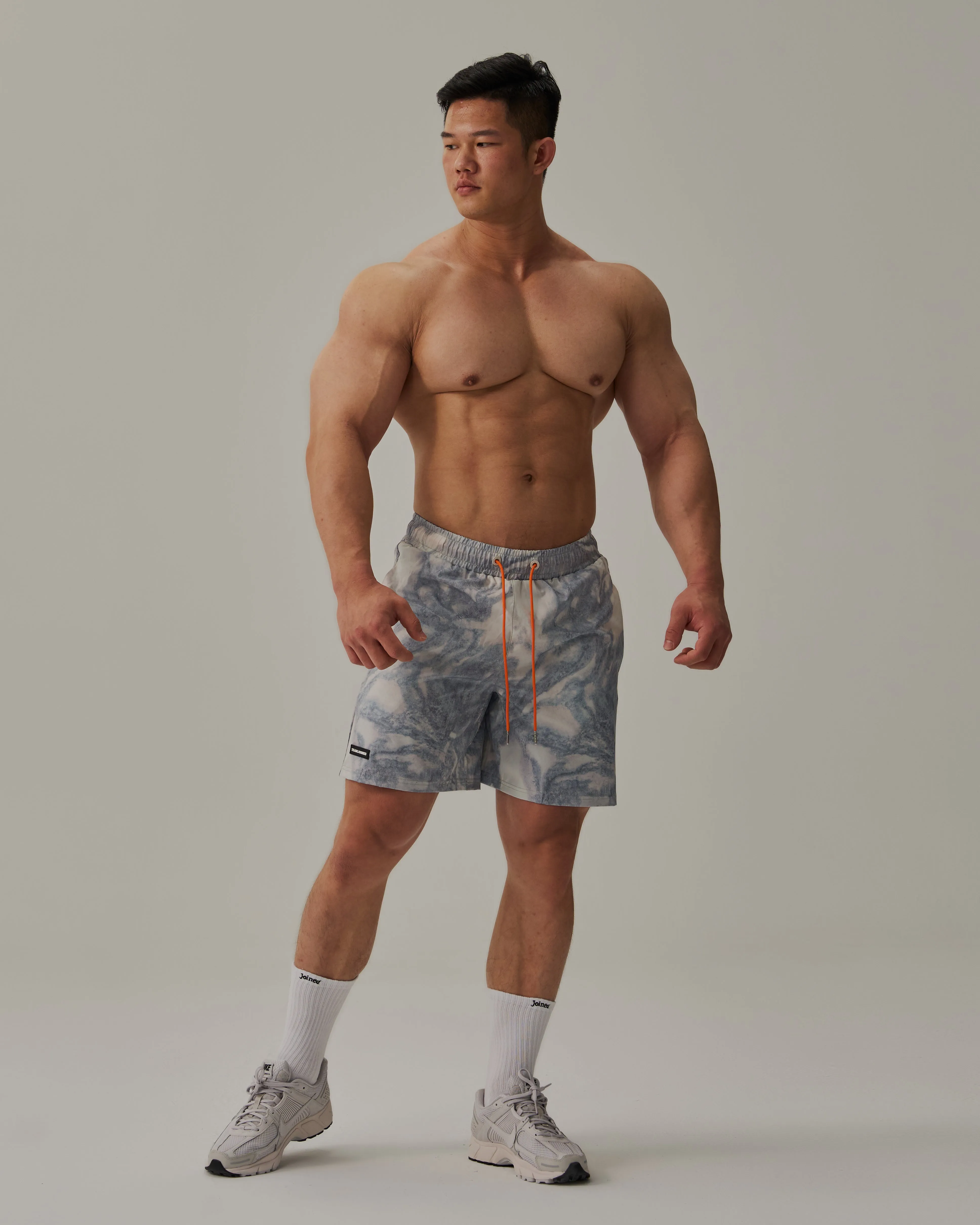 Marble Patched Gym Shorts