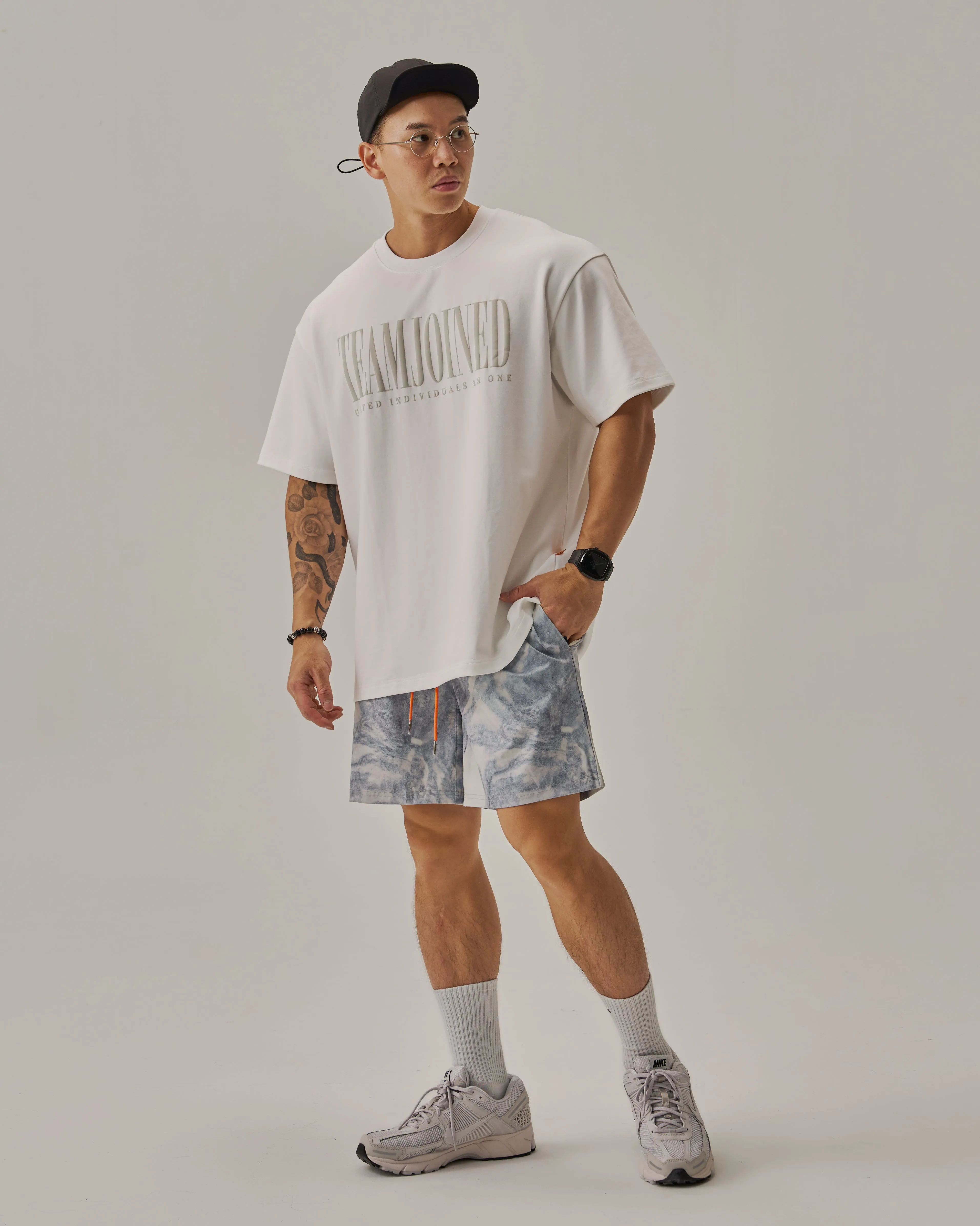 Marble Patched Gym Shorts