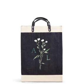 Market Bag in Black Wildflower by Amy Logsdon