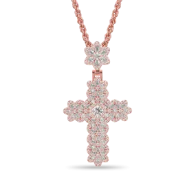 Marquise Flower Cross Pendant