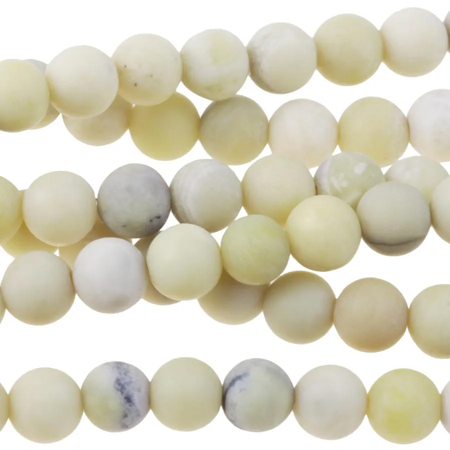 MATTE Australian Butter Jasper 6mm Round - 8-Inch