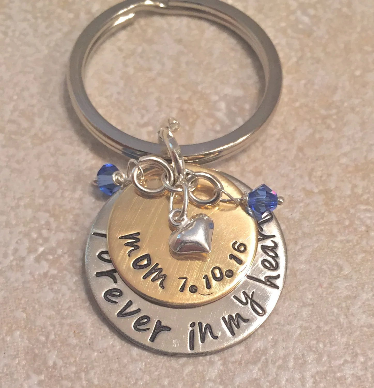 Memorial Keychain, Forever In My Heart, Loss Of Loved One, Loss of Mom, Loss of Dad, Memorial Gift, natashaaloha