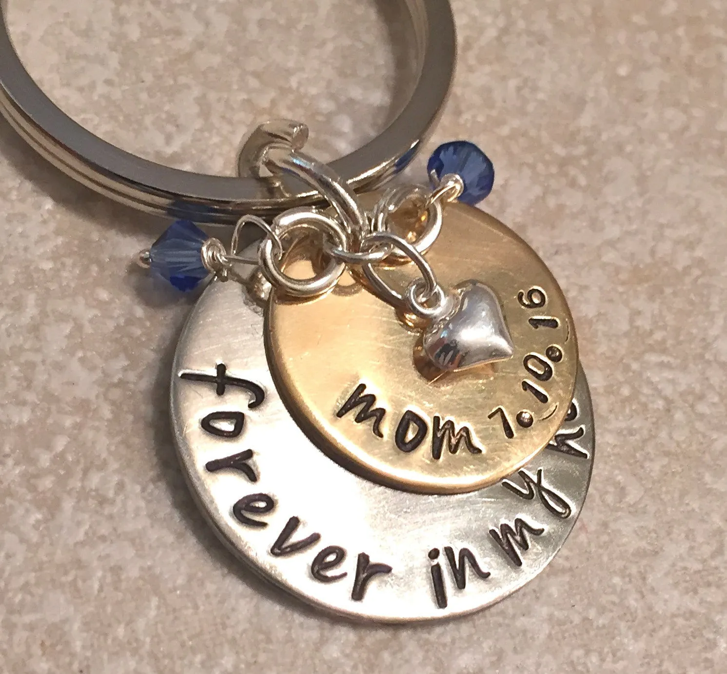 Memorial Keychain, Forever In My Heart, Loss Of Loved One, Loss of Mom, Loss of Dad, Memorial Gift, natashaaloha