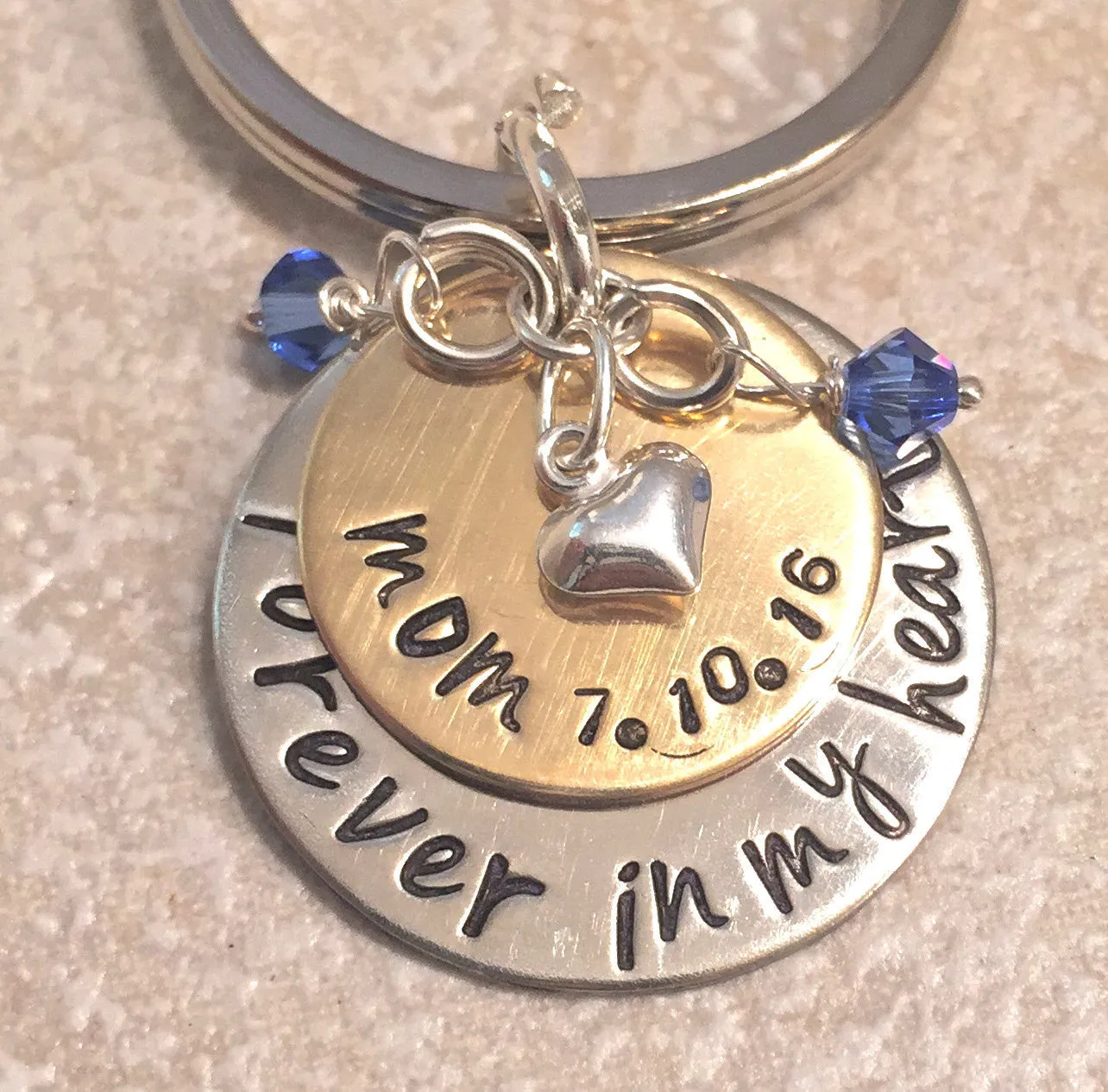 Memorial Keychain, Forever In My Heart, Loss Of Loved One, Loss of Mom, Loss of Dad, Memorial Gift, natashaaloha